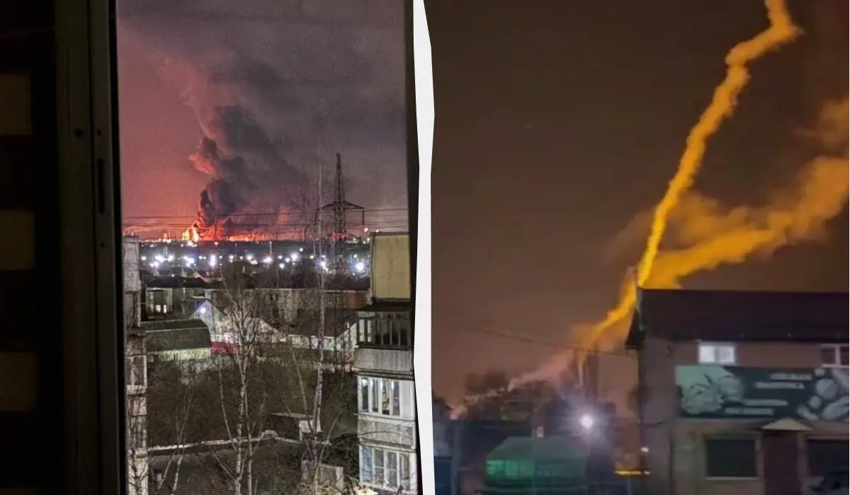 После ударов беспилотников на Ярославском НПЗ возник крупный пожар; отдельно сообщают о повреждении трубопровода с серной кислотой на азотном комплексе в Вологодской области и нескольких пострадавших.