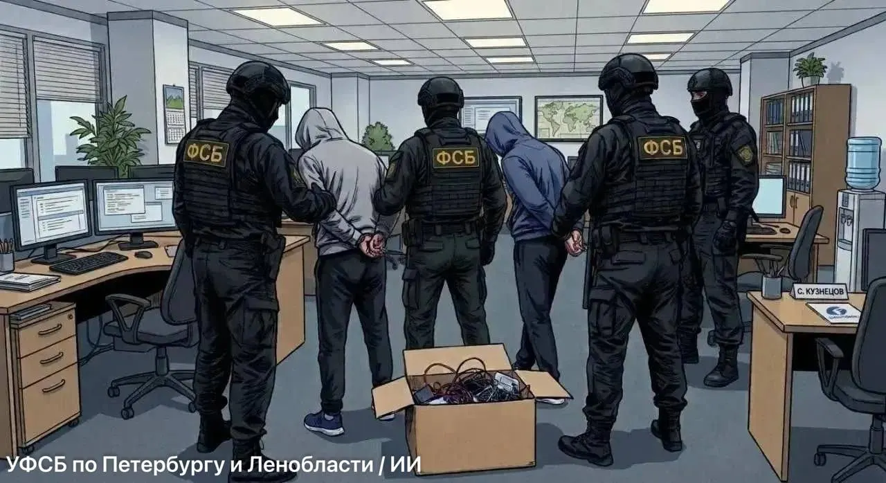 ФСБ и киберполиция задержали 36-летнего уроженца Закавказья, предположительно исполнявшего роль помощника мошенников; через подпольный узел связи в квартире обрабатывались звонки; расследование распространяется на Санкт-Петербург и ещё 13 регионов.
